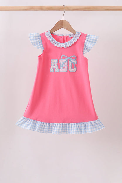 🎀📚 Pink ABC Appliqué Ruffle Dress | Back to School Girls Outfit ✨