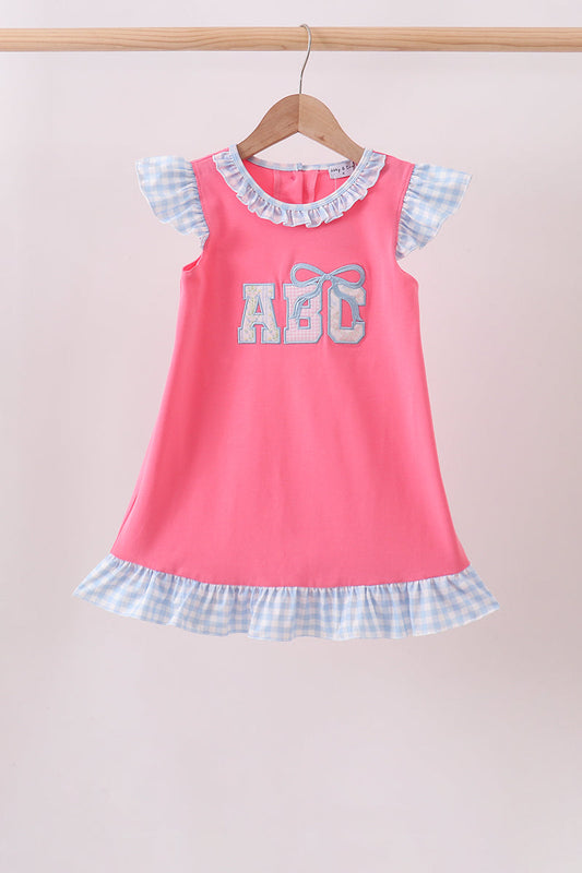 🎀📚 Pink ABC Appliqué Ruffle Dress | Back to School Girls Outfit ✨