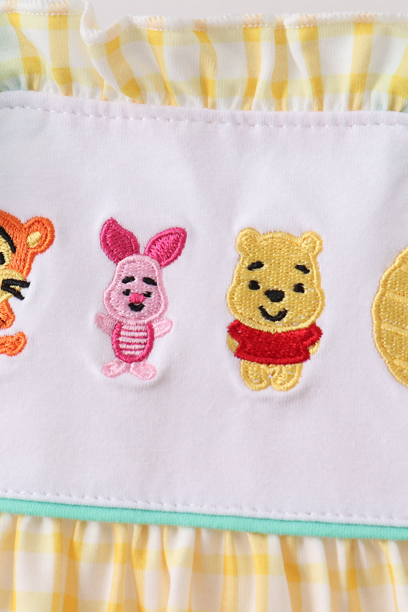 🐻🍯 Mustard Honey Bear Embroidered Bloomer Set | Sweet Baby Girl Outfit ✨
