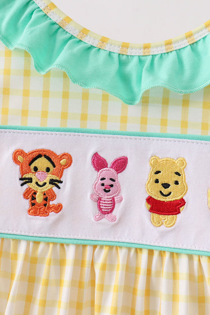 🐻🍯 Mustard Honey Bear Embroidered Dress | Sweet Little Bear Girl Outfit ✨
