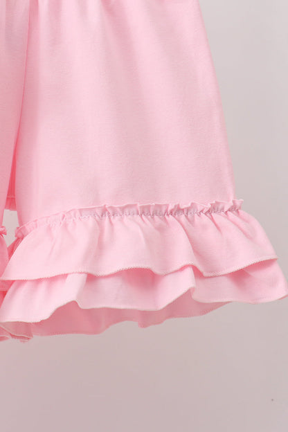 🍎📚 Pink Stripe Apple & Book Appliqué Ruffle Set | Back to School Girls Outfit ✨