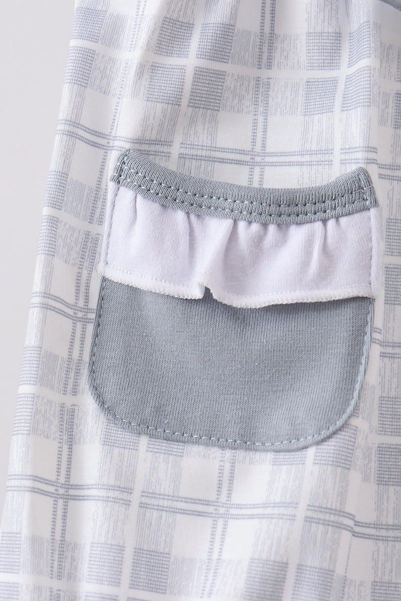 ✨ Blue Faith Quote Embroidered Bubble Romper | Little Blessing Baby Outfit ✨