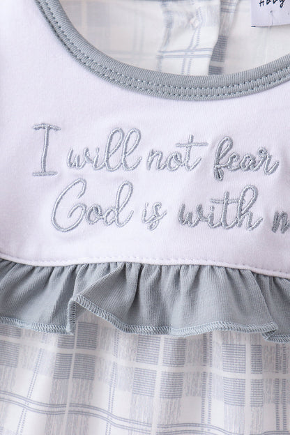 ✨ Blue Faith Quote Embroidered Bloomer Set | Blessed Little Baby Outfit ✨