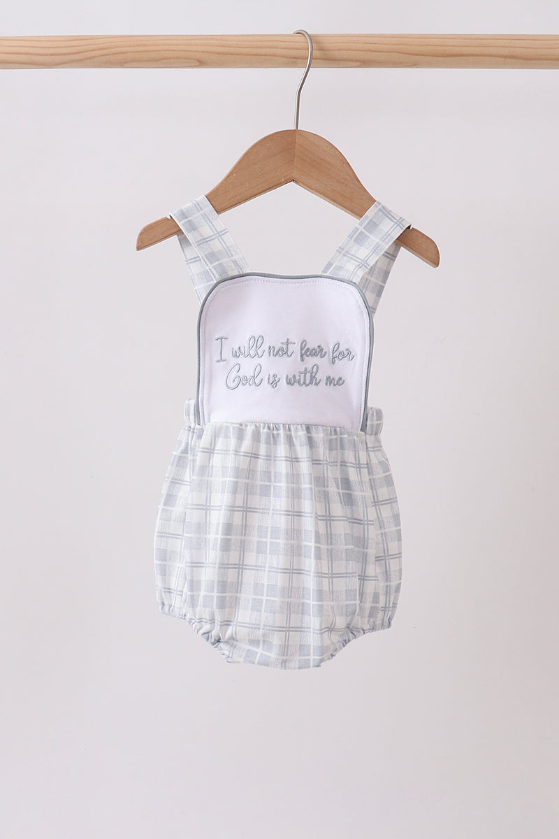 ✨ Blue Faith Quote Embroidered Bubble | Blessed Little One Outfit ✨