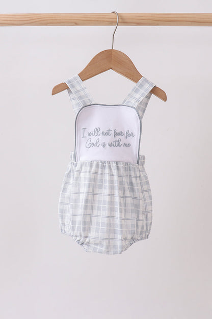✨ Blue Faith Quote Embroidered Bubble | Blessed Little One Outfit ✨