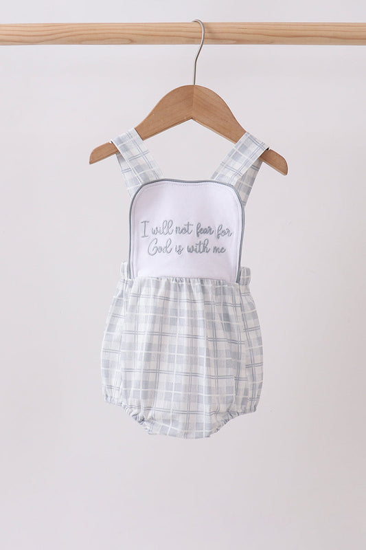 ✨ Blue Faith Quote Embroidered Bubble | Blessed Little One Outfit ✨