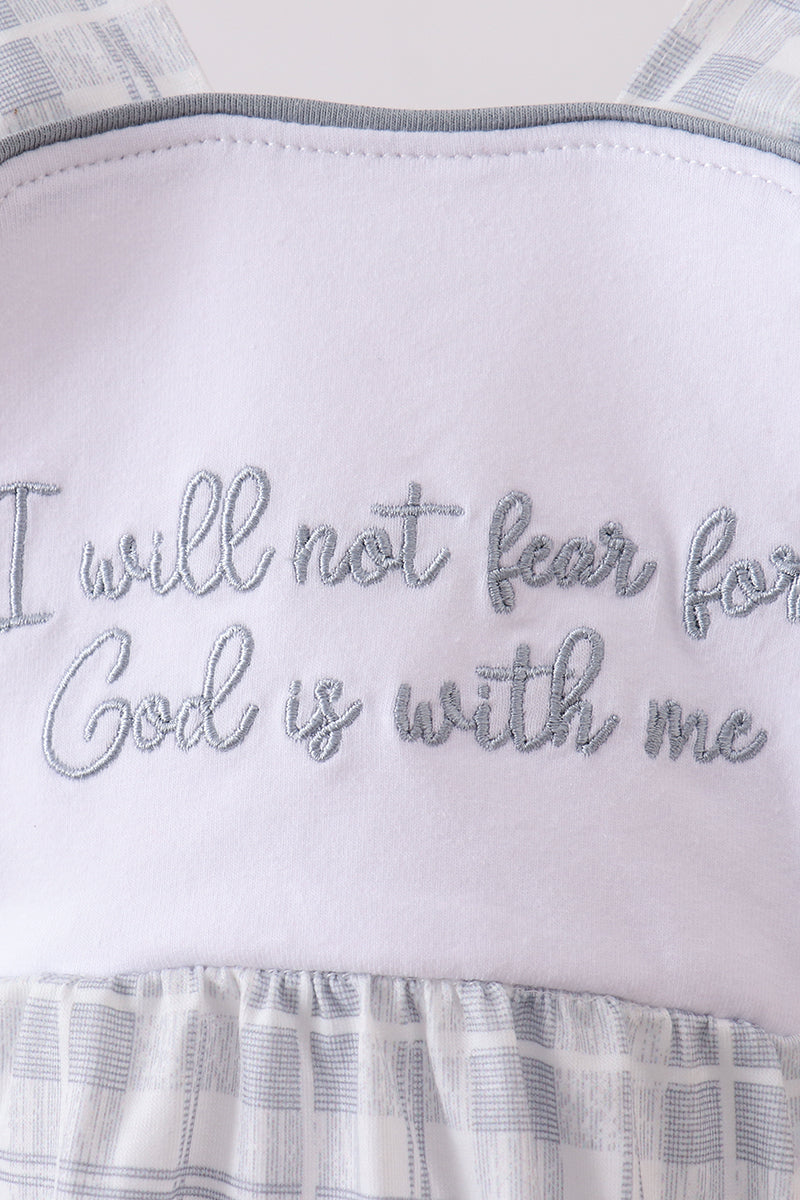 ✨ Blue Faith Quote Embroidered Bubble | Blessed Little One Outfit ✨