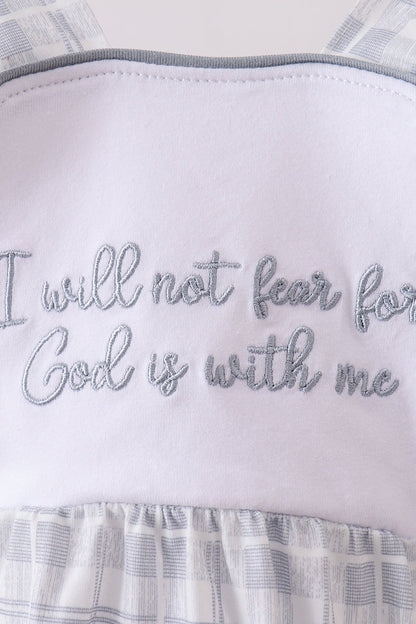 ✨ Blue Faith Quote Embroidered Bubble | Blessed Little One Outfit ✨