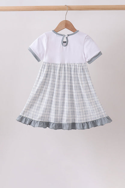 ✨ Blue Faith Quote Embroidered Dress | Blessed Little Girl Outfit ✨