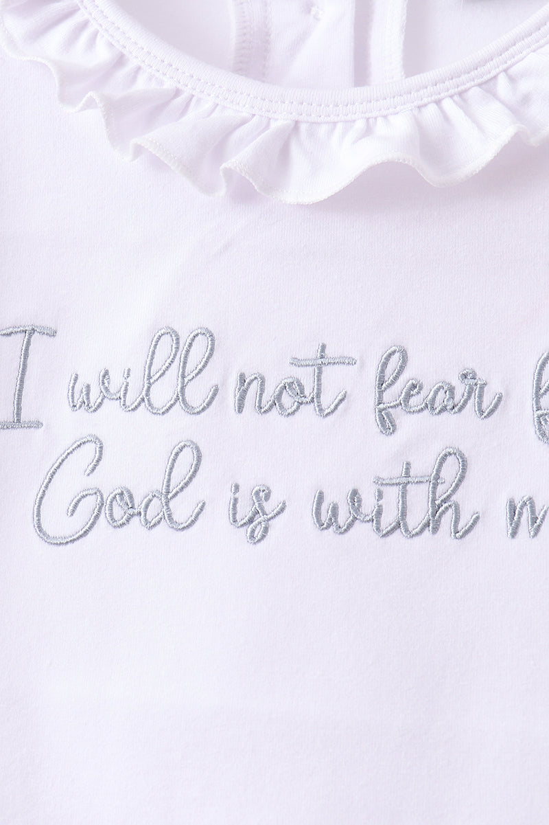✨ Blue Faith Quote Embroidered Ruffle Shorts Set | Blessed Little Girl Outfit ✨