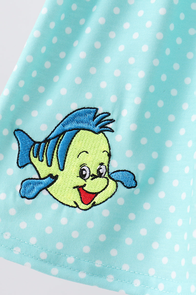 🌊🐚 Blue Under the Sea Embroidered Bloomer Set | Ocean-Inspired Baby Outfit ✨