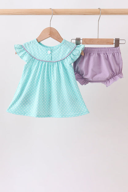 🌊🐚 Blue Under the Sea Embroidered Bloomer Set | Ocean-Inspired Baby Outfit ✨