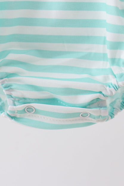 🌊🐚 Blue Stripe Under the Sea Embroidered Bubble | Ocean-Inspired Baby Outfit ✨