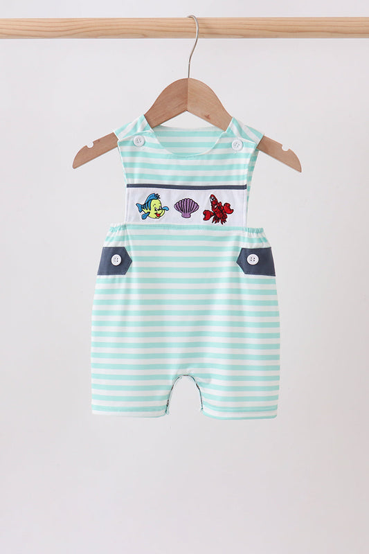 🌊🐚 Blue Under the Sea Jon Jon Embroidered Set | Ocean-Inspired Outfit ✨