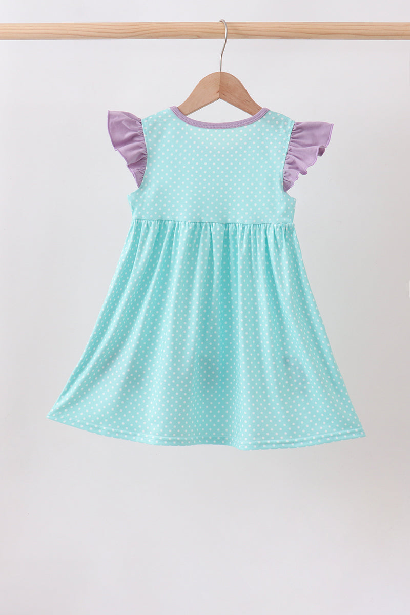 🌊🐚 Blue Under the Sea Embroidered Dress | Ocean-Inspired Baby Girl Outfit ✨