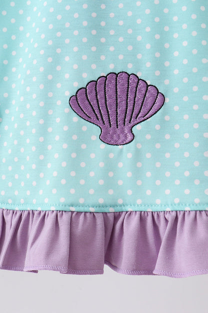 🌊🐚 Blue Under the Sea Embroidered Set | Ocean-Inspired Outfit ✨