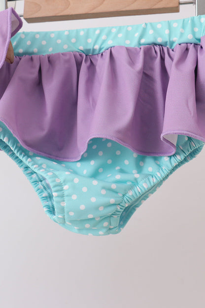 🌊🐚 Blue Under the Sea Embroidered UPF Swim Set | Ocean Baby Swimwear ✨