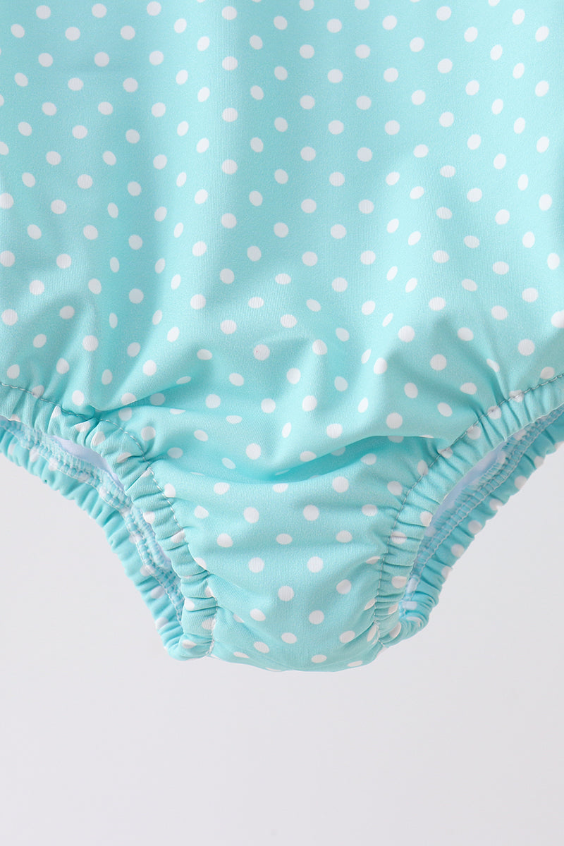🌊🐚 Blue Under the Sea Embroidered UPF Swim One-Piece | Ocean-Inspired Swimwear ✨