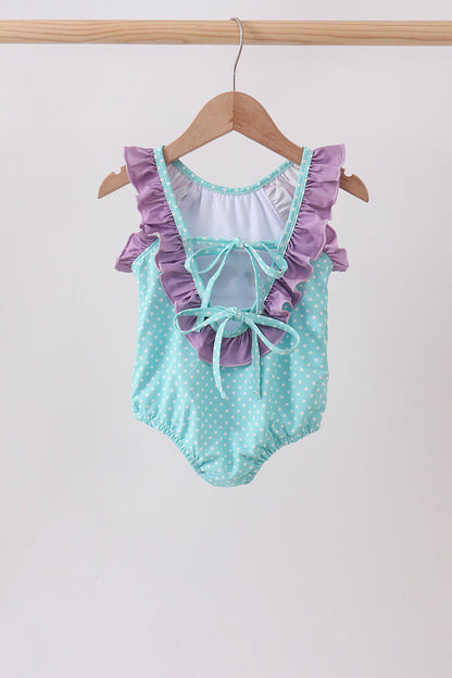 🌊🐚 Blue Under the Sea Embroidered UPF Swim One-Piece | Ocean-Inspired Swimwear ✨