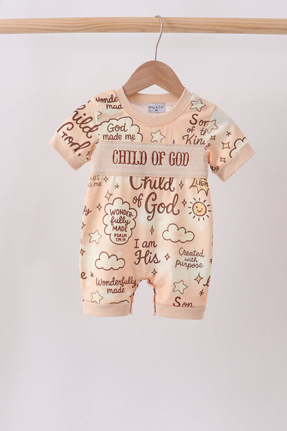 ✨ Child of God Smocked Romper | Faith-Filled Baby Girl Outfit ✨