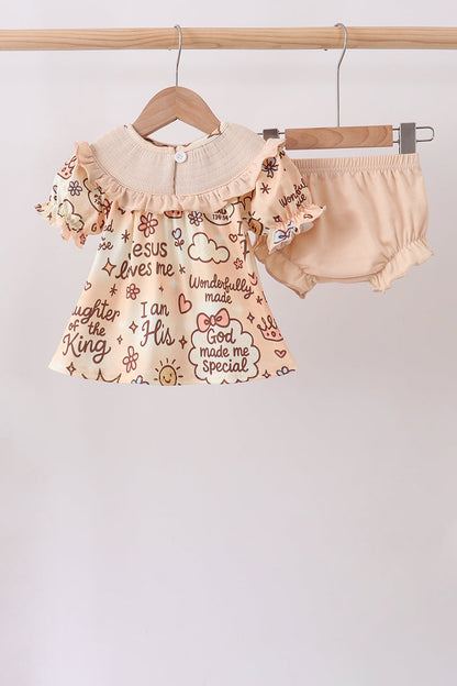 ✨ Child of God Smocked Bloomer Set | Faith-Filled Baby Girl Outfit ✨