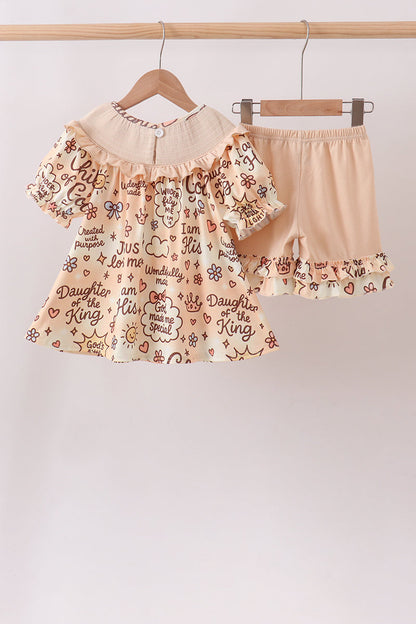✨ Child of God Smocked Ruffle Shorts Set | Faith-Filled Baby Girl Outfit ✨