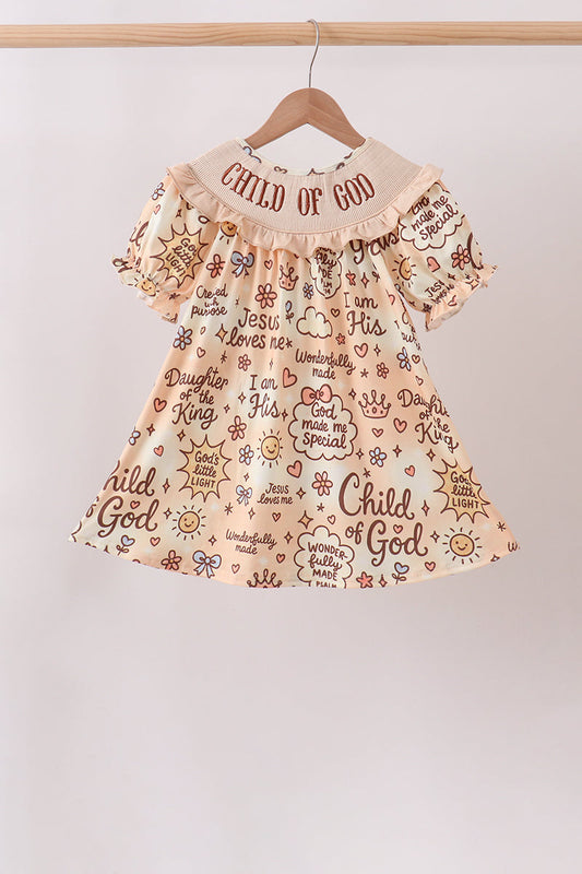 ✨ Child of God Smocked Ruffle Dress | Faith-Filled Baby Girl Dress ✨