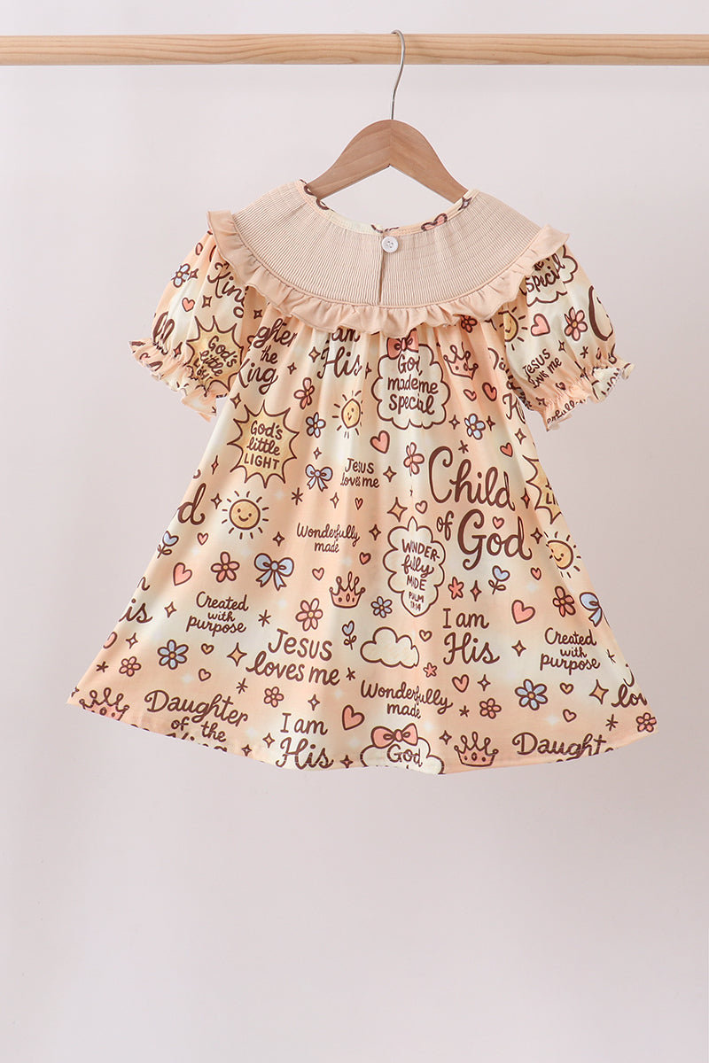 ✨ Child of God Smocked Ruffle Dress | Faith-Filled Baby Girl Dress ✨