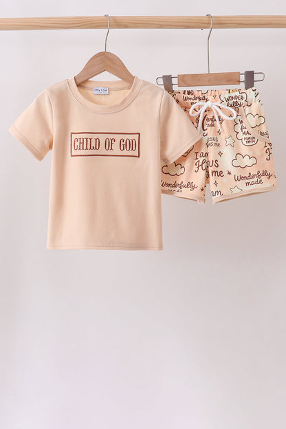 ✨ Child of God Embroidered Shorts Set | Faith-Filled Little One Outfit ✨
