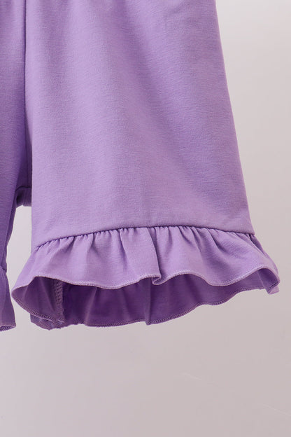 Purple Butterfly Applique Shorts Set | Baby Girl Boutique Outfit | Embroidered Butterfly Top & Shorts Set