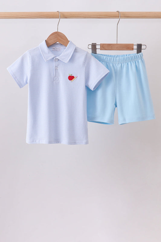 Blue Apple Pocket Set | Adorable Baby & Toddler Outfit Set