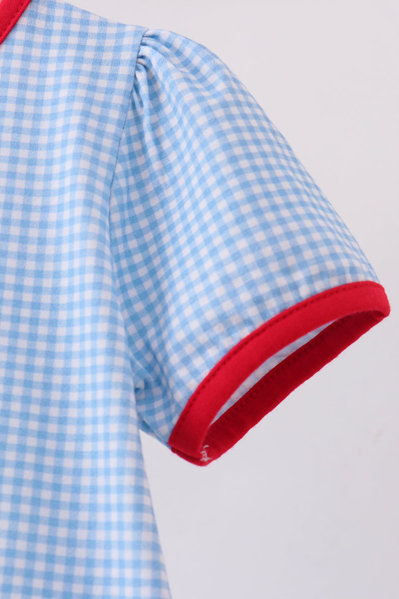 Blue Apple Scalloped Dress | Sweet Baby Girl Boutique Dress