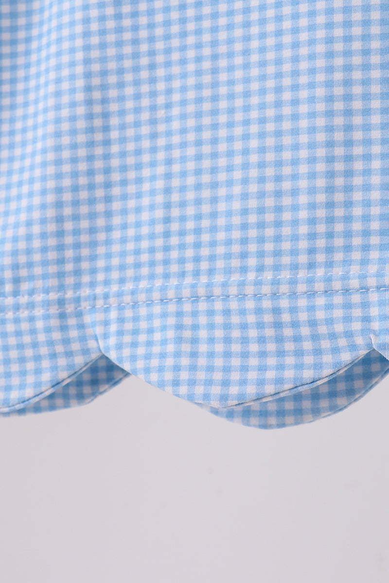 Blue Apple Scalloped Dress | Sweet Baby Girl Boutique Dress