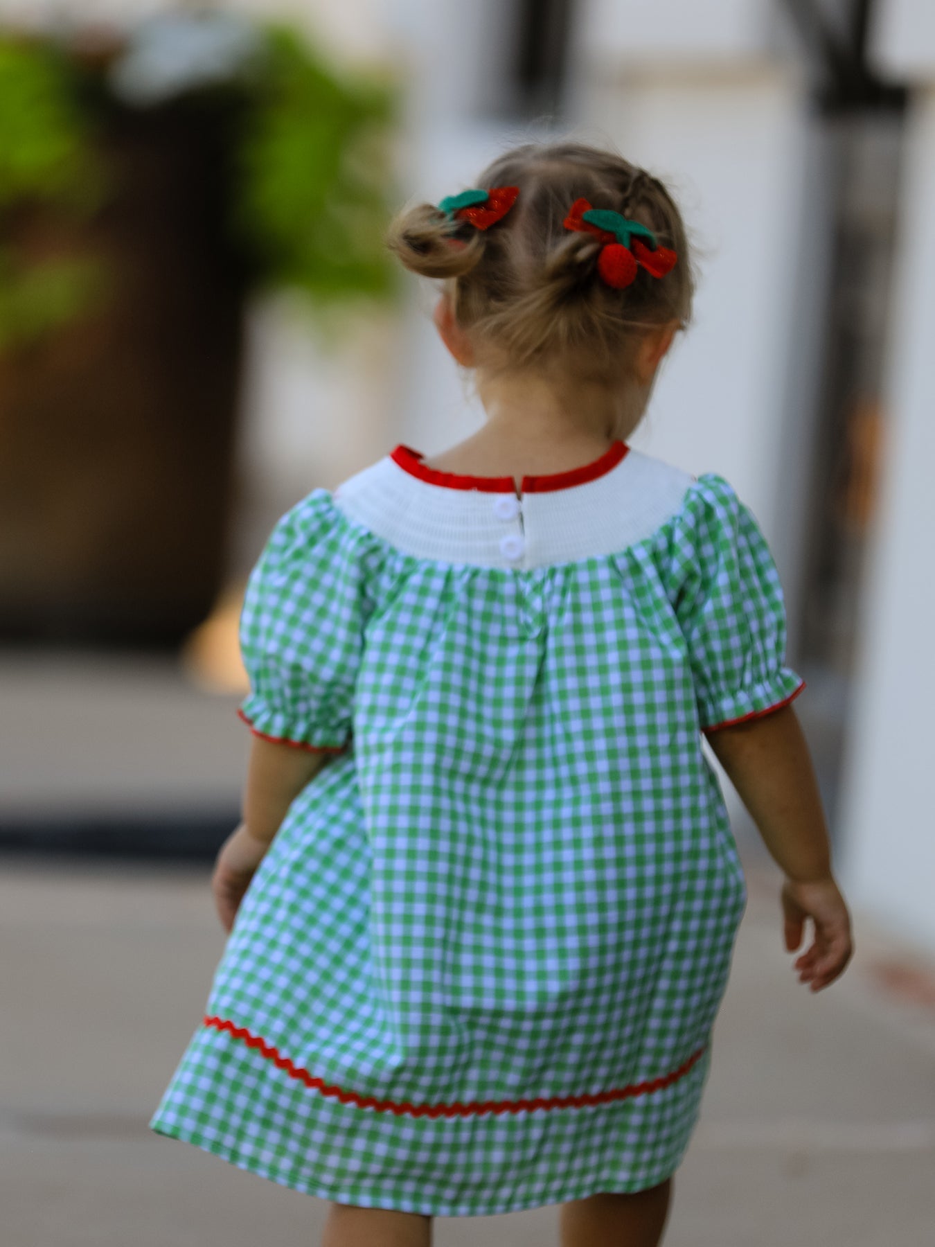 🍎 Back to School Girls’ Green Plaid Smocked Dress | Classic First Day School Outfit 🎒