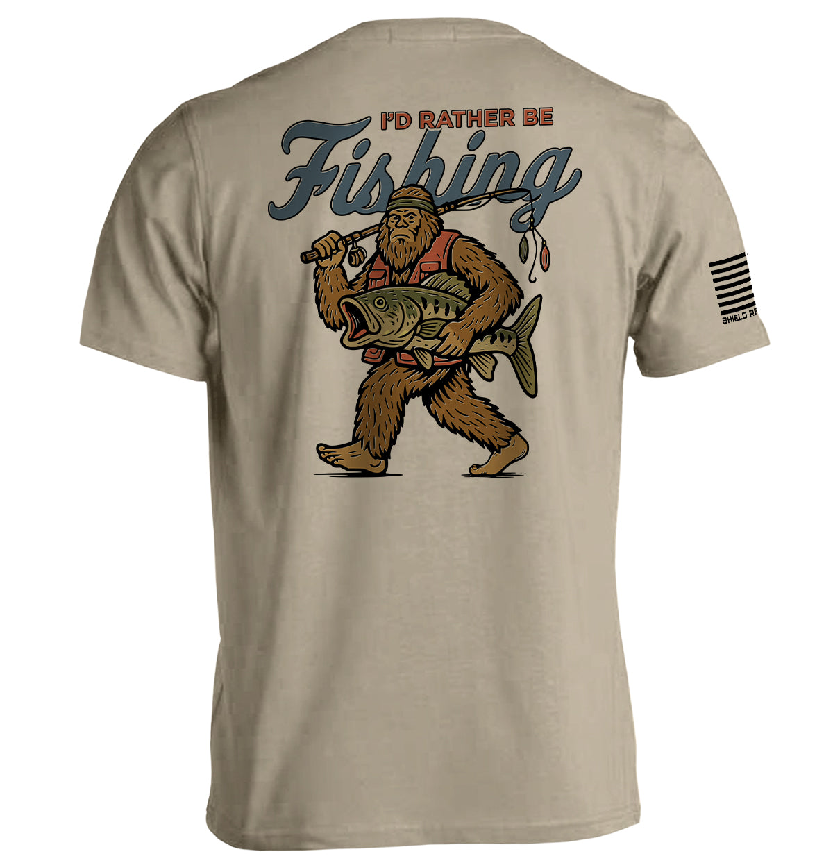 I'd Rather Be Fishing Bigfoot Graphic Tee