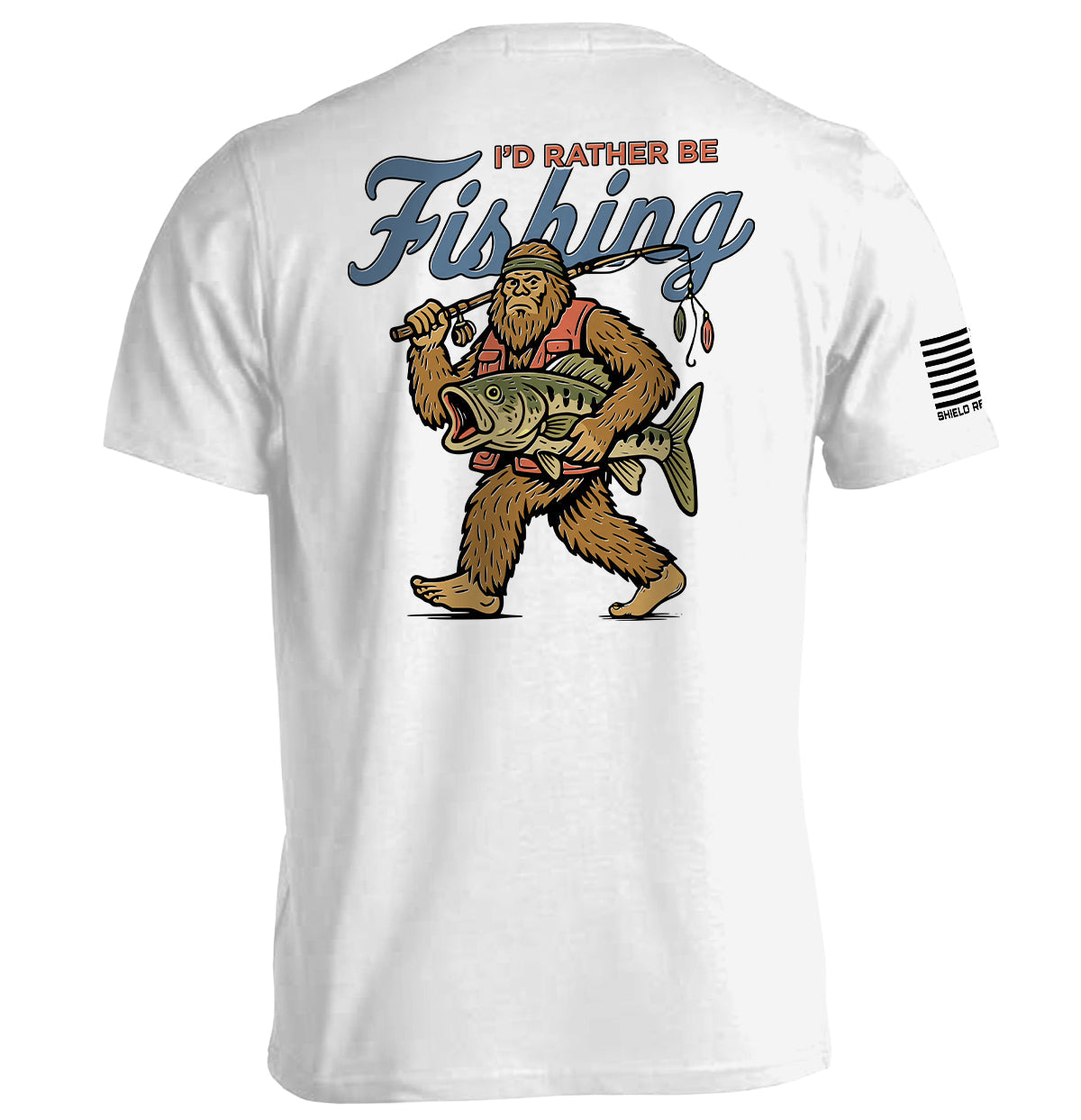 I'd Rather Be Fishing Bigfoot Graphic Tee