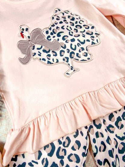 Animal Print Turkey Bell Bottom Set