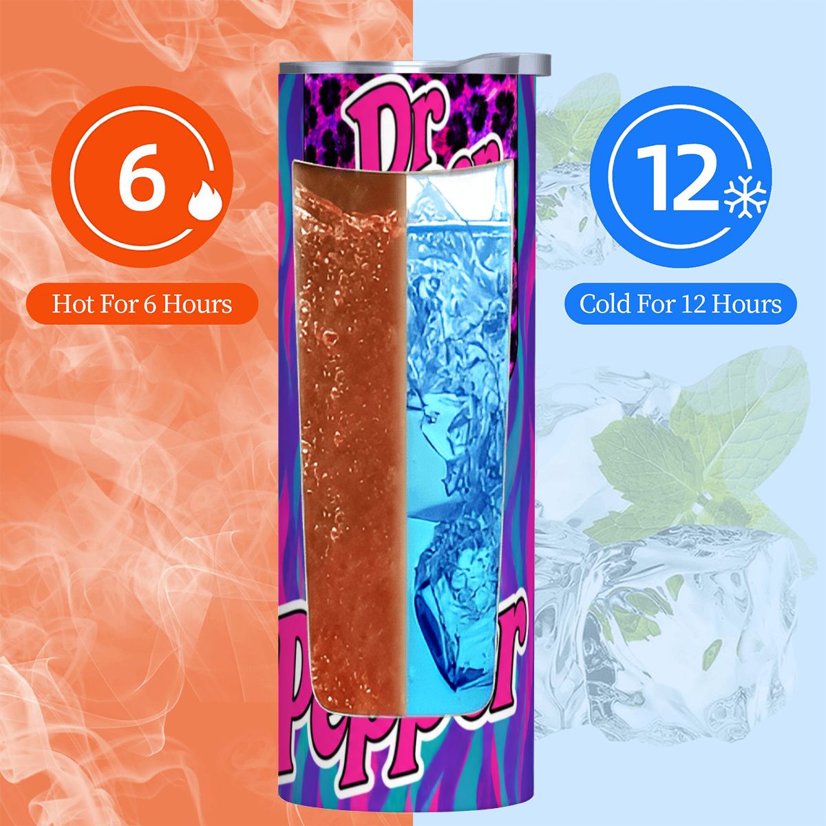 DR PEPPER 20oz Straight Stainless Steel Tumbler with Straw