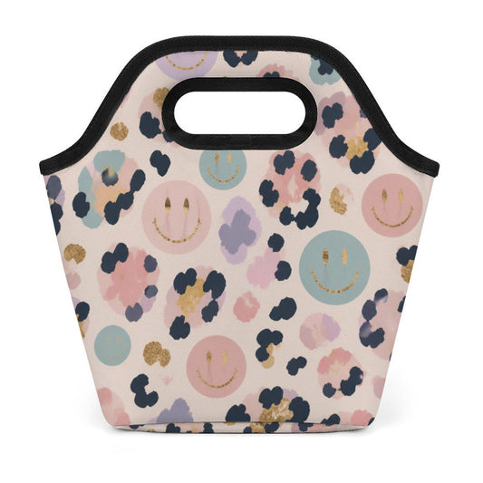 Cheetah Smiley Face Portable Lunch Bag