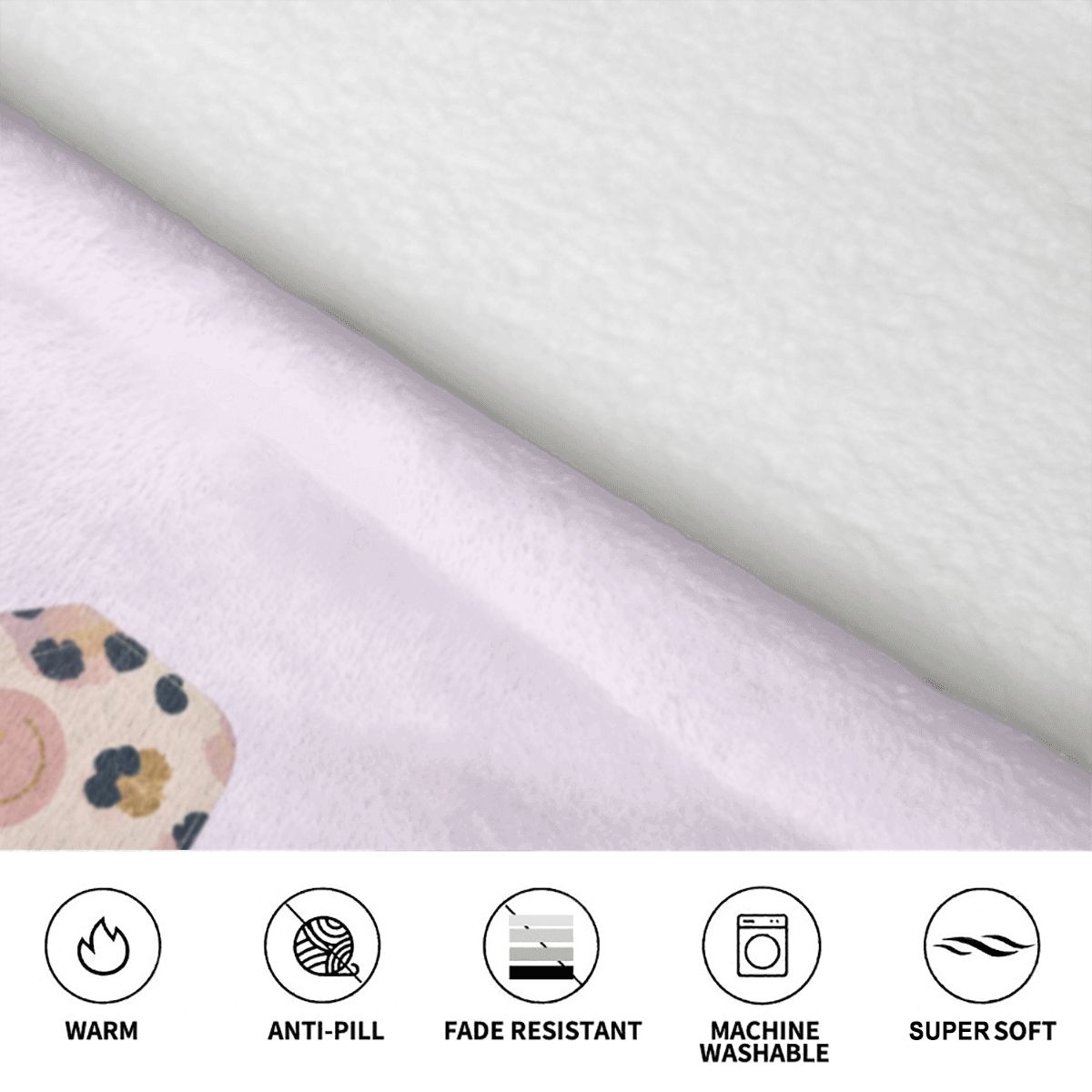 Blanket Hoodie for Kids Girly Cheetah Smiley Face Print