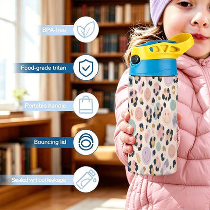 Cheetah Smiley Kids Water Bottle