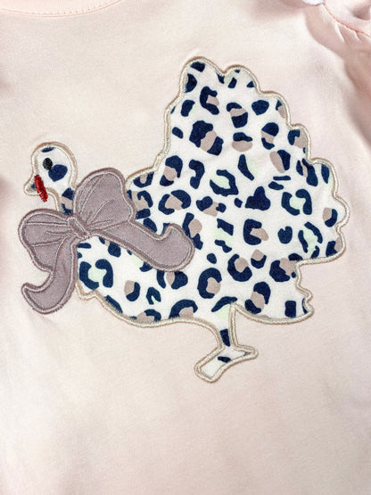 Light Pink Animal Print Turkey Infant Onesie