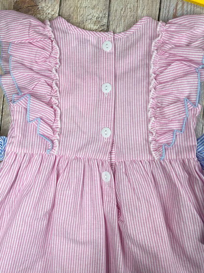 Pencil Bow Stripe Tie Dress | Girls School Outfit